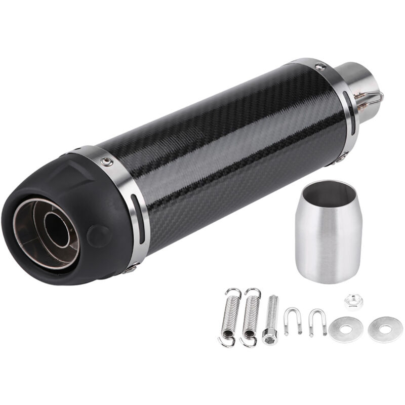 Moto modifiée LeoVince tuyau d'échappement queue section longue fibre de carbone brillante avec étiquette