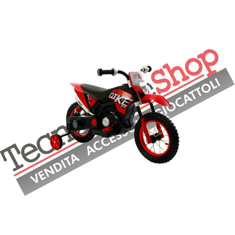 Moto Motocicletta Elettrica per Bambini 6V Kidfun Motocross Enduro Verde