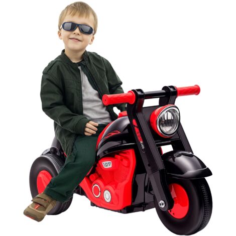 Moto porteur enfant moto draisiènne avec musique et bulles roues larges pour enfants de 2 à 5 ans 80 x 35,5 x 42 cm noir