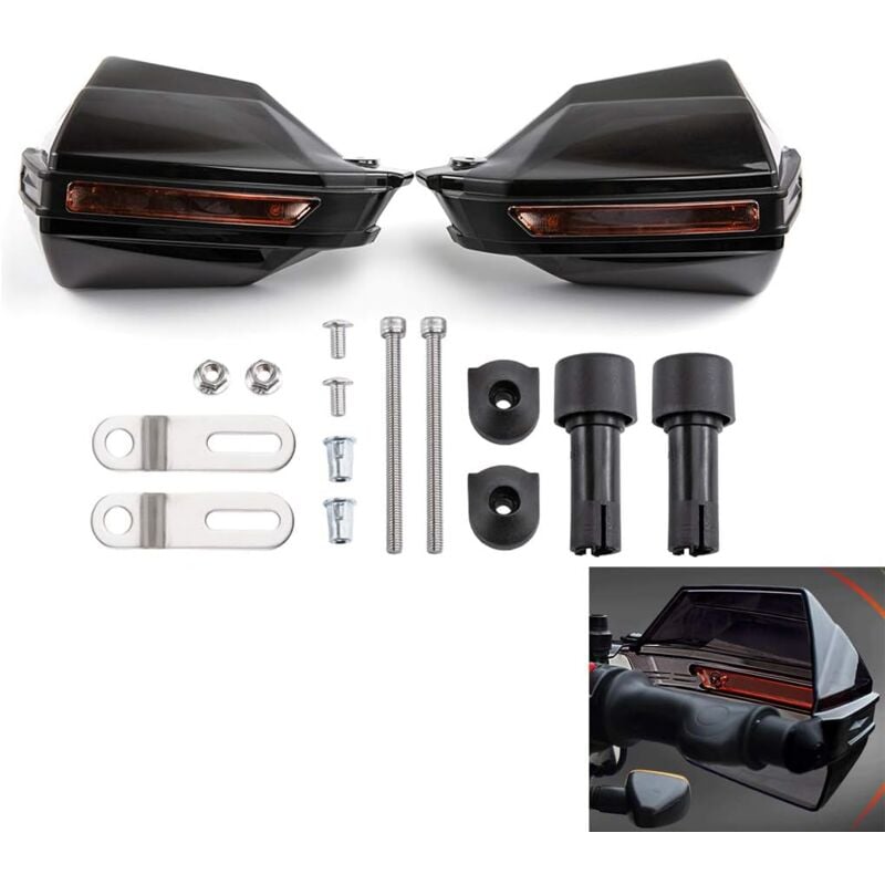 Ersandy - Moto Protection des mains Poignée Bouclier Moto Motocross Scooter Coupe-vent Guidon Équipement de protection - Noir