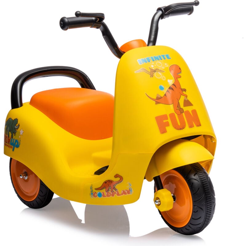 Lunsy - Moto scooter électrique pour enfants,Voiture électrique 6V4AH 3801 . 3 roues et topcase Jaune