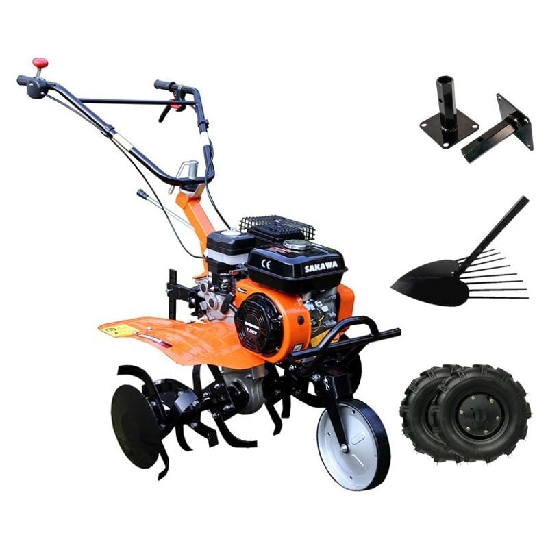 Sakawa - Motobineuse 1G72 Manuel 7.5CV 3v avec Arracheuse de pommes de terre