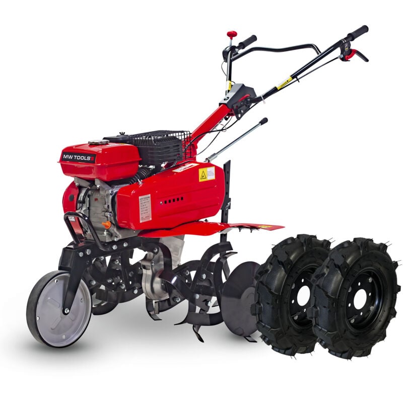 Motobineuse thermique 7 ch 75 cm à courroie + set de roues MW Tools MFR750