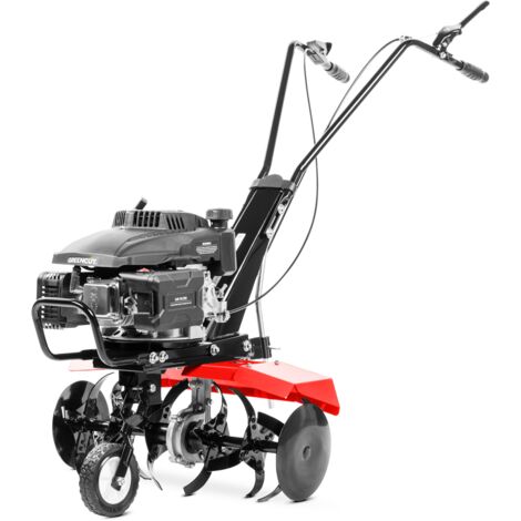 Motobineuse GREENCUT GTC190X - Moteur à essence 4 temps 161cc 5cv - Largeur de travail 56cm - Profondeur travail 13cm - Lames en fer trempé - 6 couteaux