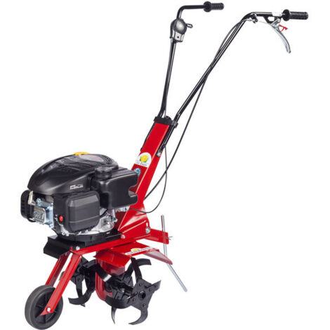 Motobineuse thermique 123 cc – Moteur Loncin 3,5 Hp – Largeur de travail 36 cm – 1 vitesse avant – 16 lames pour aération efficace – Eurosystems