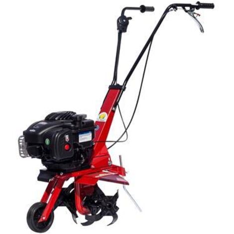 Motobineuse thermique 125 cc – Moteur B&S 450 e series – Puissance 1.66 kW – 4 fraises 25 cm – Transmission courroie – Profondeur 20 cm – Eurosystems