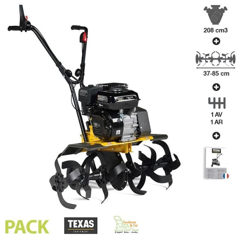 Motobineuse thermique puissante 5,6cv 2 vitesses 3 largeurs de travail jusqu'à 85cm TEXAS Lilli 534TG