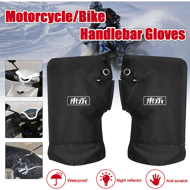 

Motocicleta Moto Manillar Agarre Orejeras Guantes Manoplas Calentador de manos Impermeable (pequeña apertura)