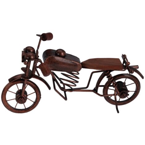 Motocicletta decorativa in ferro decorazione ambienti 27 x 18 cm -Manubri