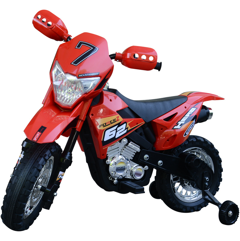 Motocross électrique 35 W enfant 3 à 6 ans dim. 109L x 52,5l x 70,5H cm roulettes amovibles rouge
