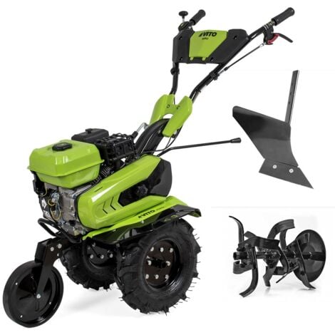 Motoculteur à essence Moteur 4T 212 Cm3 7CV 5200W + Jeu de FRAISES + Butteur VITO