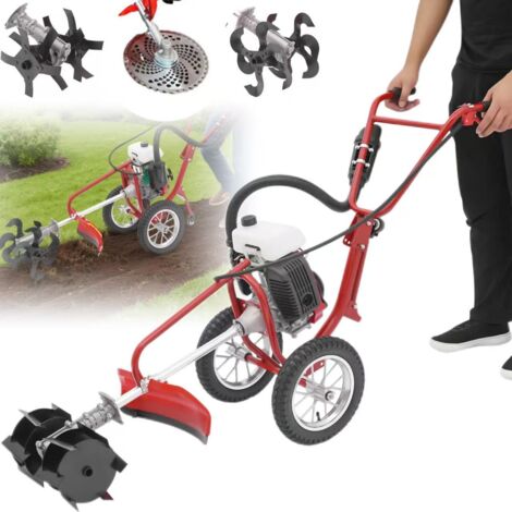 Motoculteur de jardin, 4 CV, 63 cm3, désherbeur à pousser, moteur à essence quatre temps, utilisé pour labourer, creuser et désherber, 240 tr/min.