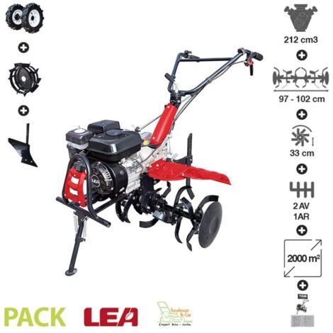 Motoculteur thermique pack labour roues agraires et metal charrue vitesses 2AV-1AR LEA LE42212-97W21