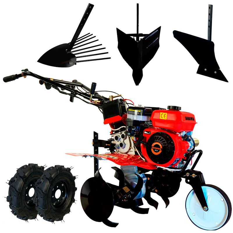 

Motocultor A.Electrico 3V Ruedas + Arrancapatatas + Asurcador + Vertedera