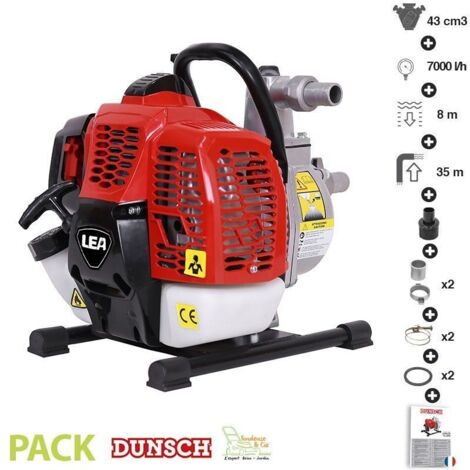 Motopompe 2 temps 42,7 cm3 débit 7000l/h LEA LE71044-25 - Rouge