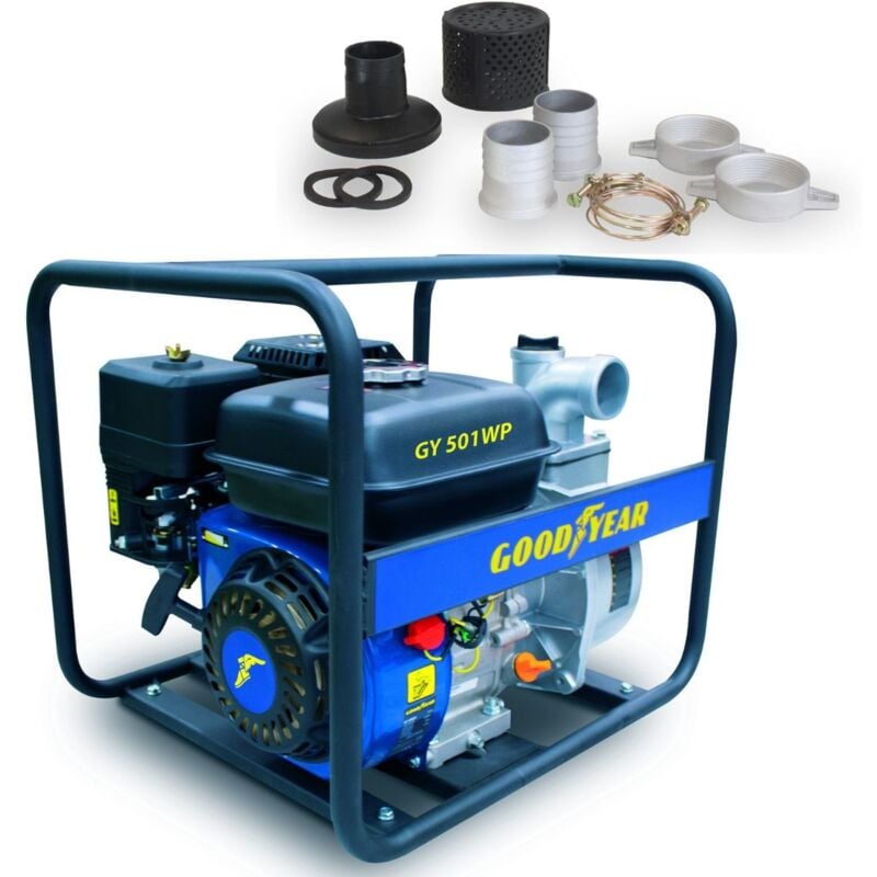 Pompe à Eau Thermique 7CV - Motopompe Essence Moteur 4T ohv 212Cm3 Eau Propre - Raccords 50mm Caves Piscine Irrigation Goodyear