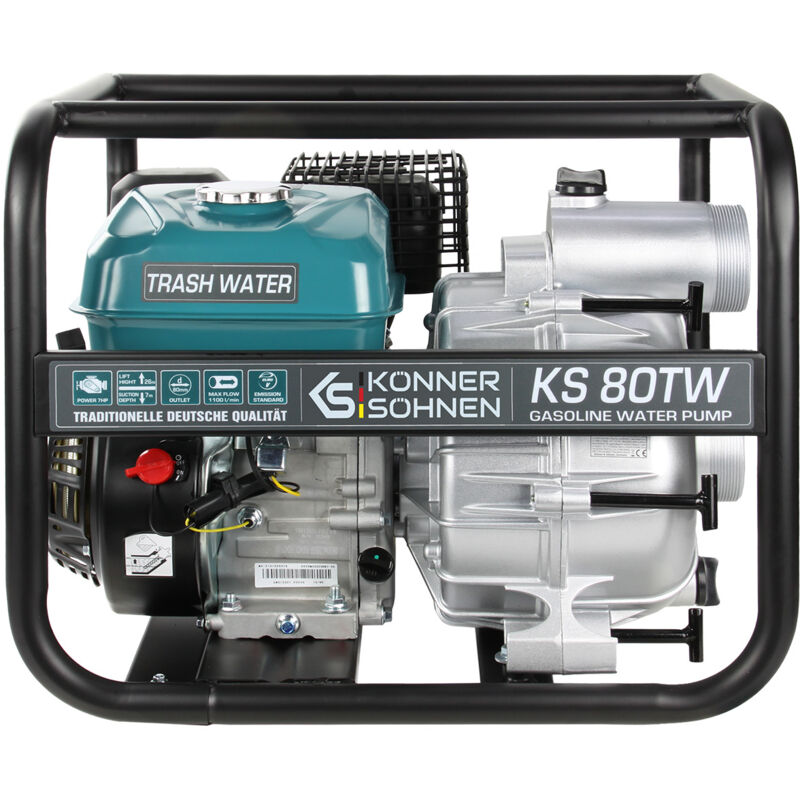 Könner&söhnen - Motopompe 3 pouces spéciale eau de mer 60000l/h moteur 212 cc Könner Söhnen ks 80TW