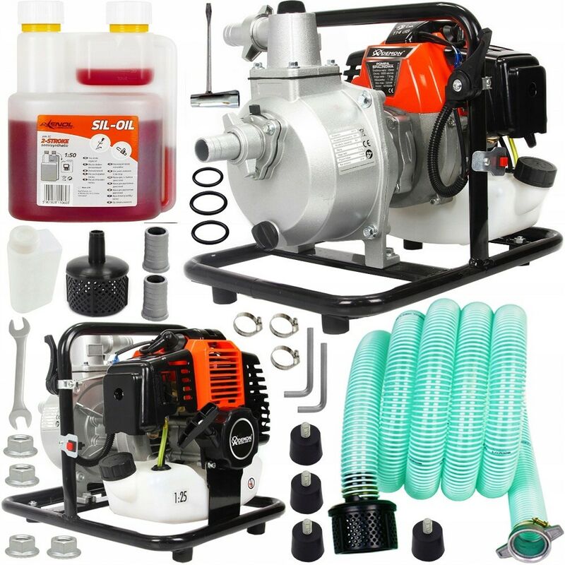 Viva - Motopompe essence avec accessoires pour eaux chargées 300l-min