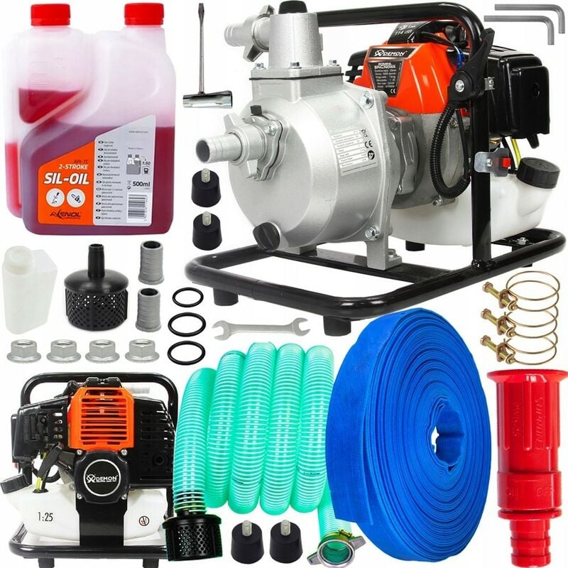 Viva - Motopompe essence avec accessoires pour eaux chargées 300l-min