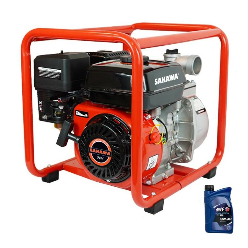 Motopompe Irrigation 30,000 L/h sortie 2' 7CV Moteur à essence + Huile