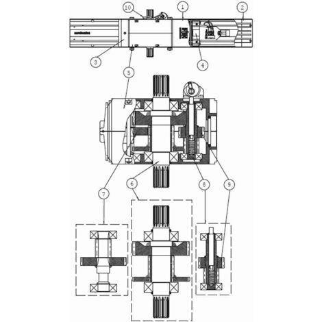 Motor 6Z26P1 sin encoder para Box3eh-3h Ditec 6z26p1 Entrematic Repuesto original