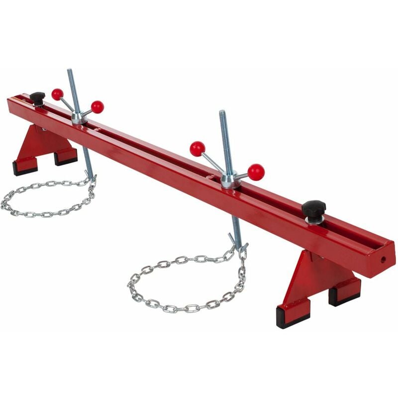 Tectake - Engine hoist support bar partially assembled, up to 500kg - engine stand, engine support bar, engine support beam - red