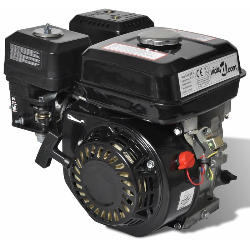 

Motor de gasolina negro de 6,5 HP y 4,8 kW