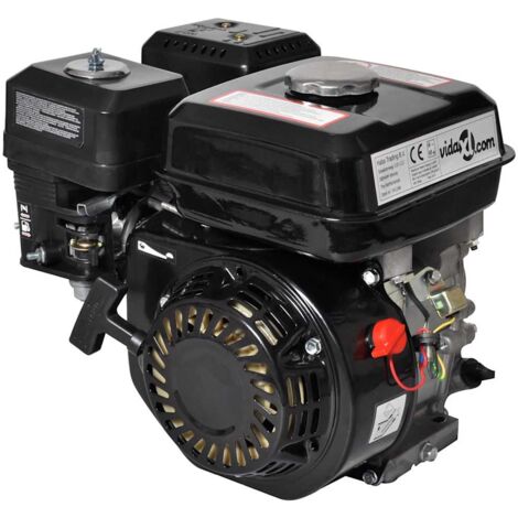 Motor de gasolina negro de 6,5 HP y 4,8 kW