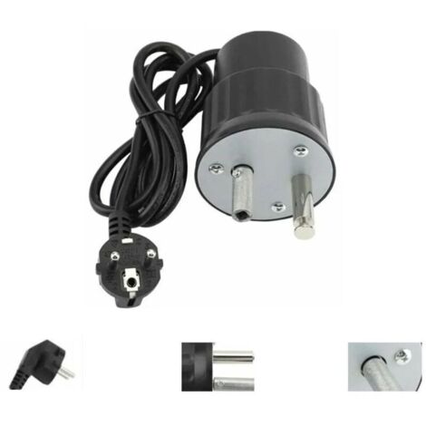 Motor eléctrico para barbacoa, kit de aluminio para camping, capacidad de carga de 0 a 24 kg, accesorios para barbacoa de exterior (negro, enchufe UE)