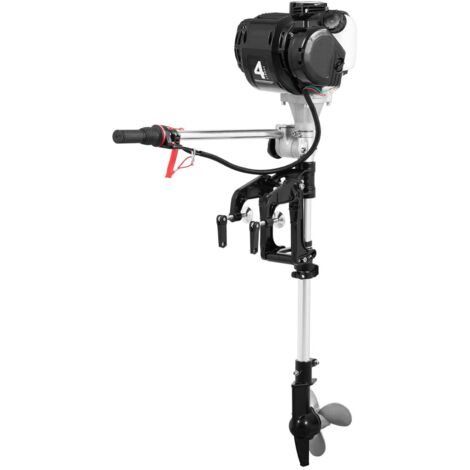 Motor Fueraborda Fuera borda para Lancha Embarcación Barco 1,5 CV - Negro, Blanco, Plateado