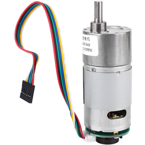 Motor Long-lastage avec Encodeur - 10 à 1500 Tr/Min Vitesse Parfaite pour les Verrous de Porte et les Machines de Balayage Intelligentes en Tout Matériau Métallique (24V, vitesse 100)