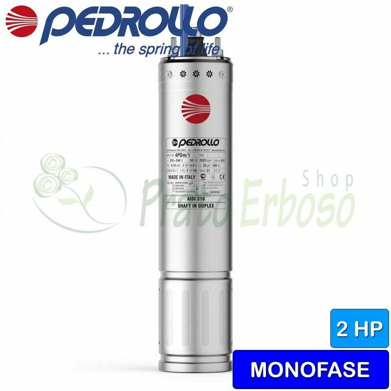 

Pedrollo - Motor rebobinado monofásico 4PDm / 2 - 4 '2 HP