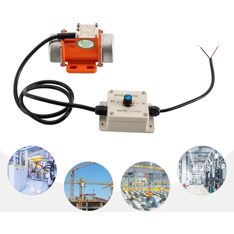 Motor vibratorio trifásico 4000 RPM 30 W, motor vibratorio eléctrico, fuerza de excitación, vibración ajustable sin escobillas, hormigón, CC, con
