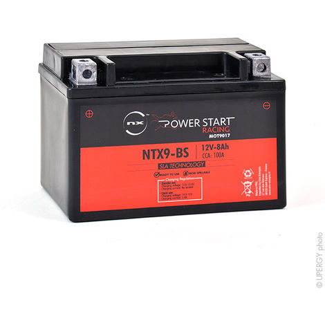 Motorcycle battery YTX9-BS/ NTX9-BS AGM 12V 8Ah - MOT9017-1