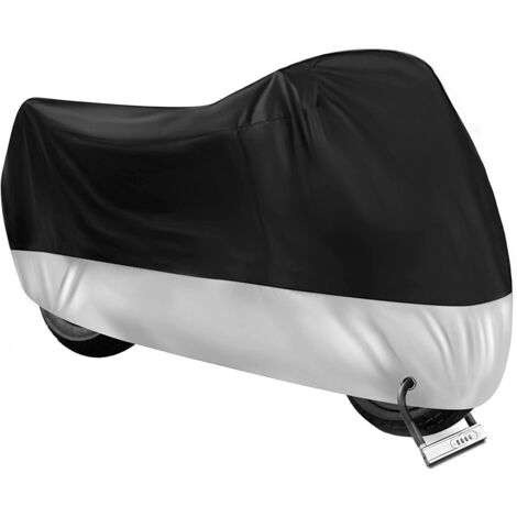 Motorcycle cover, Textile material, 250cm, UV protection, Waterproof, Black/Silver