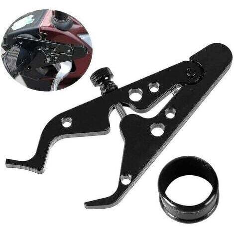 Motorcycle Cruise Control Throttle Grip with Engine Lock, Cruise Control Clamp Grip with Silicone Ring for Most Motorcycles