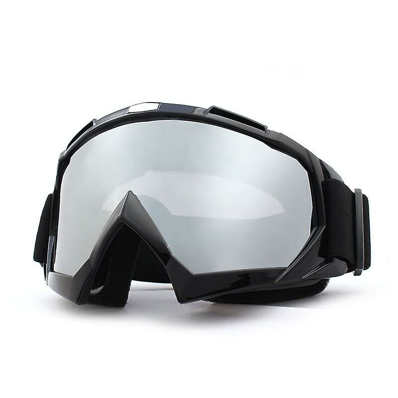 Motorcycle Goggles Outdoor Sand Wind Mask Ski Goggles Military Fan Tactical Helmet Goggles Black Frame + Reinforced Mercury Sheet