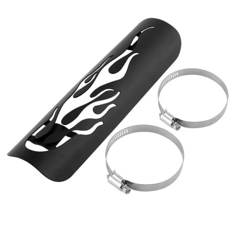 Motorcycle Heat Shield, Motorcycle Heat Shield Cover Right Exhaust Pipe Heat Shield Cover Compatible for Fatboy883L Motorcycle Model,Black