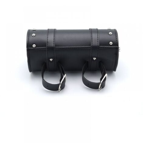 Motorcycle Saddlebags,Leather Motorcycle Tool Bag,Universal Motorcycle Saddlebags,Black Leather Motorcycle Tool Bag,with 2 Fastening Straps,Fits Most Motorcycles