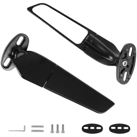 Motorcycle Side Mirrors 2pcs Motorcycle Rearview Mirror 360° Rotating Motorbike Wing Mirror Adjustable Flat Motorbike Mirrors for Nin-ja 300/400/650/ZX6R/ZX10R