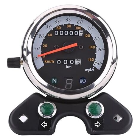 Motorcycle Speedometer Digital Gauge, Universal Motorcycle Tachometer Dual Odometer Speedometer Digital Display