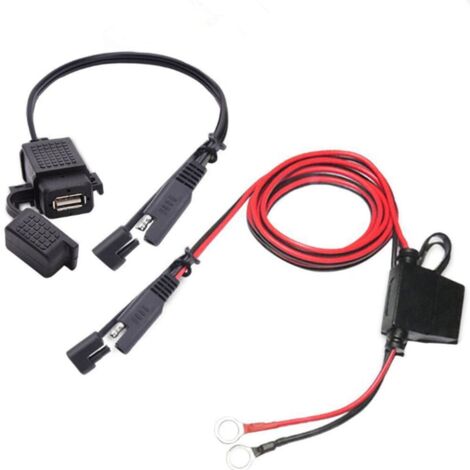 Motorcycle USB Charger, Sae USB Cable Adapter, Quick Release, Waterproof USB Port 2.1A YMYNY