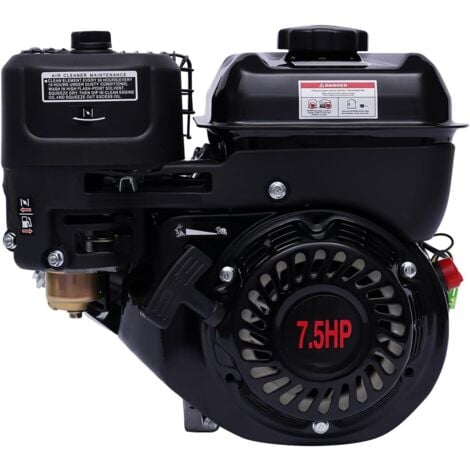 GOJOY Motore a benzina a 4 tempi, 7,5 CV, motore a pilota, 5,1 KW, diametro albero 20 mm, singolo cilindro inclinato 25 °, OHV, raffreddamento ad aria forzato, rosso