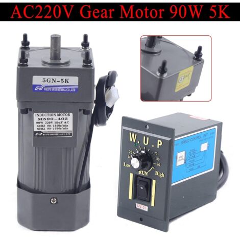 Motore elettrico monofase, 220 V, 90 W, con regolatore di velocità regolabile, alta coppia, corrente alternata asincrona, reversibile