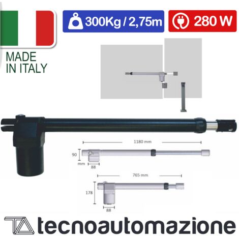 Motore elettromeccanico T3 400 per cancelli a battente, 230Vac, max 300Kg / 2,75mt - Tecno Automazione MDDQ4BT / MSDQ4BT Destro