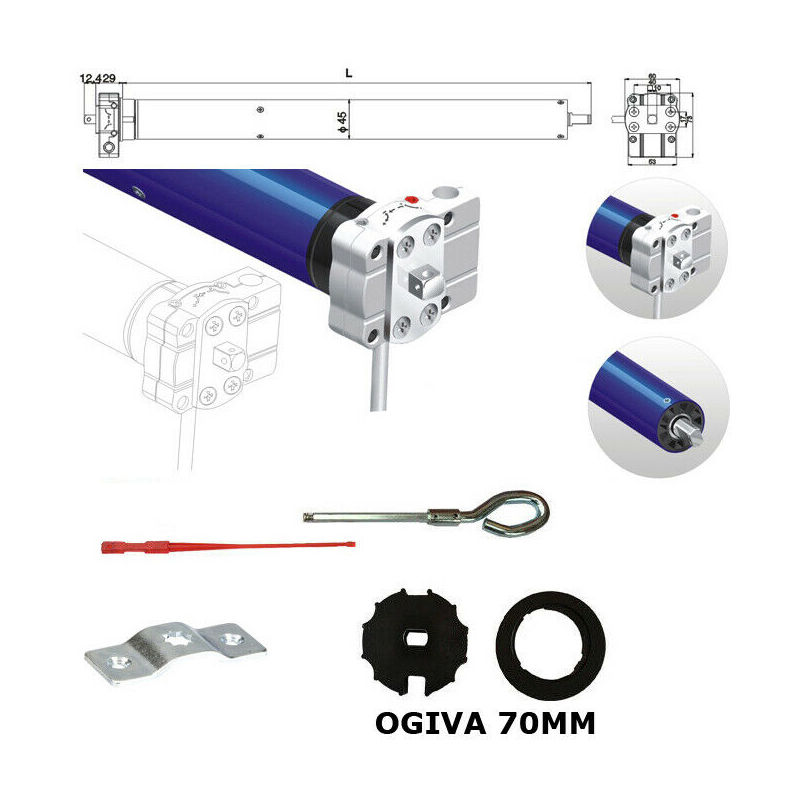 Istruzioni Montaggio Motore Tenda Da Sole.Motore Per Tende Da Sole Con Manovra Di Soccorso Ms 50 Nm 100kg Nice Somfy Came 254285640861