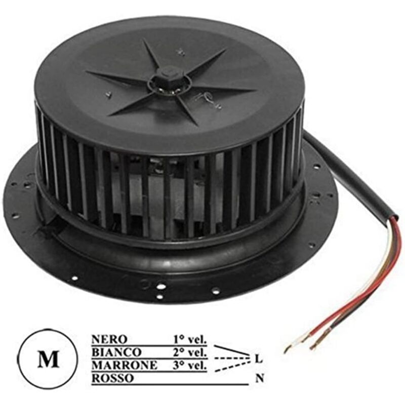 Motore Universale per Cappa Aspirante Faber Turboair Elica, 3 Velocità 100W 230V 50Hz, Mod. K271896F, Senso Orario rh Direzionale, ø 140/185 mm