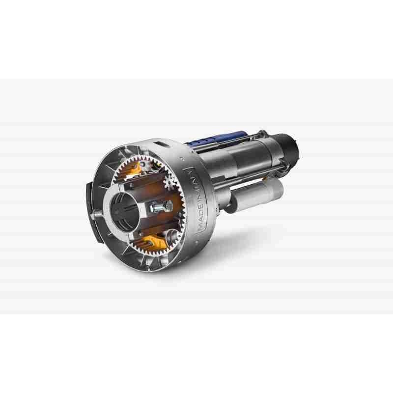 Motoréducteur électromécanique SR1.6024 24 Vdc avec moteur simple et couronne en aluminium pour l'automatisation de volets roulants équilibrés
