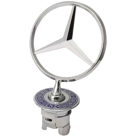 Motorhaubenemblem mit Mercedes-Benz Logo für C200, E300, E260, S-Klasse, S450, Originallogo in Schwarz modifiziert
