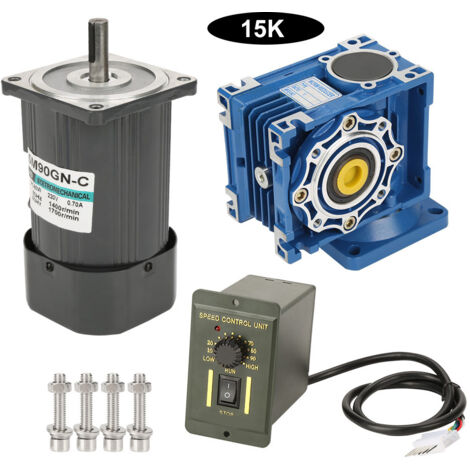 Motoriduttore a vite senza fine autobloccante AC220V 90W con velocità regolabile CW/CCW e controller (15K)